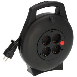 Brennenstuhl Brennenstuhl Vario Line Mini-Kabeltrommel | 4 Steckdosen | Schwarz | 10 Meter