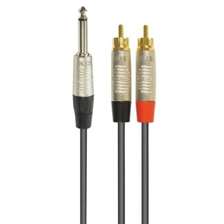 NJS NJS/Rean Professional 6,35mm Mono Klinke - Cinch Stereo Kabel | 3 Meter