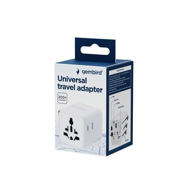 Gembird Universal Reiseadapter | Weltweit kompatibel