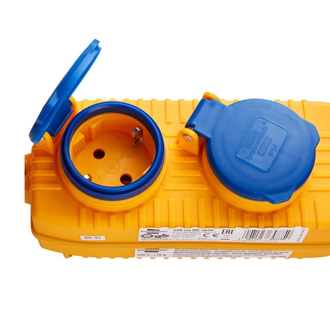Brennenstuhl Baustellen-Steckdosenleiste | IP54 | 4-fach | Gelb | 5 m