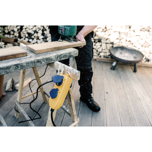 Brennenstuhl Baustellen-Steckdose IP54 FI-Schutzschalter 4-fach Gelb 5m