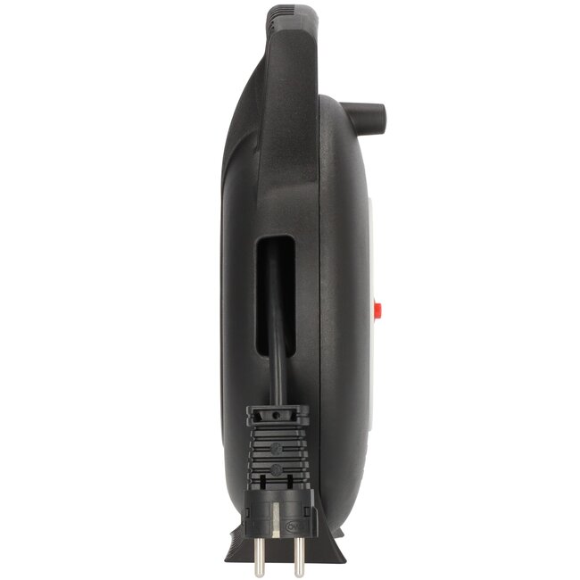 Brennenstuhl Vario Line Mini-Kabeltrommel | 4 Steckdosen | Schwarz/Grau | 10 Meter