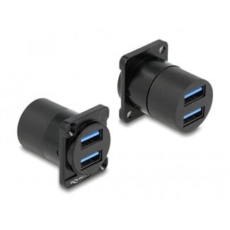 DeLOCK 2x USB-A D-Typ Modul | USB 3.0 5 Gbps | Schwarz
