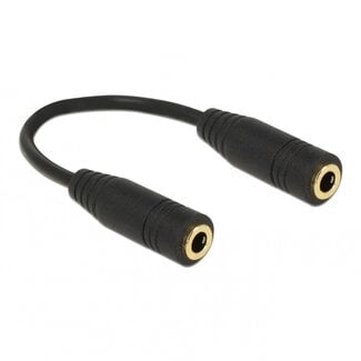 DeLOCK 3,5mm Klinkenadapter Audio/Video 4-polig AWG24 Schwarz 0,10m