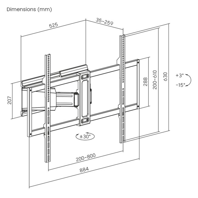 My Wall TV-Wandhalterung | bis 100 Zoll | Full Motion (ausziehbar)