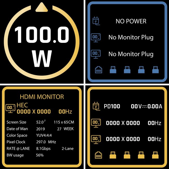 InLine USB-C auf HDMI 4K 60Hz, USB-A & USB-C PD 100W Adapter | Display | 0,15 m