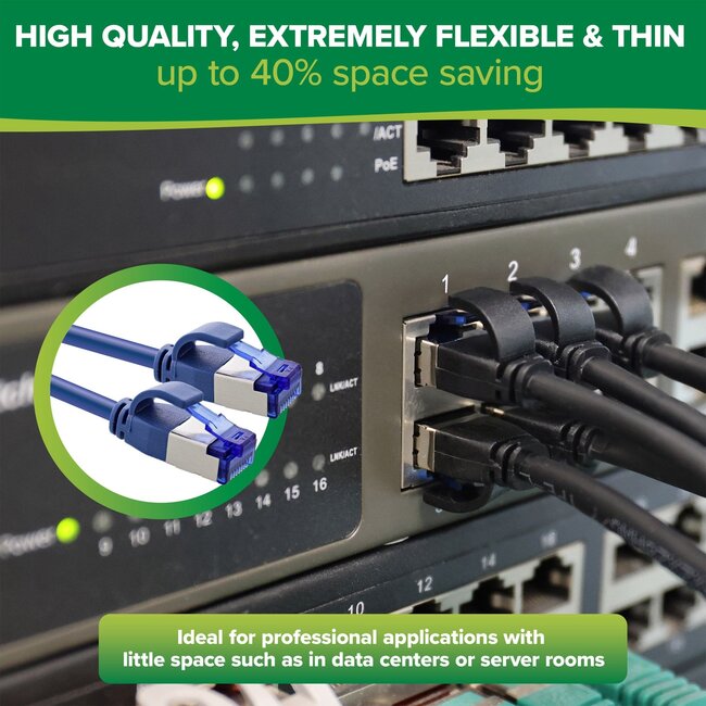 SFTP CAT6a Slimline Flexibles Netzwerkkabel | TPE LSZH | Orange | 7 Meter