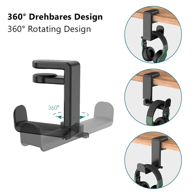 My Wall Kopfhörer- und Headset-Halterung | Schwarz