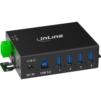 InLine InLine Industrie USB-Hub | 4x USB-A | USB 3.0 5 Gbps | 24W Netzteil