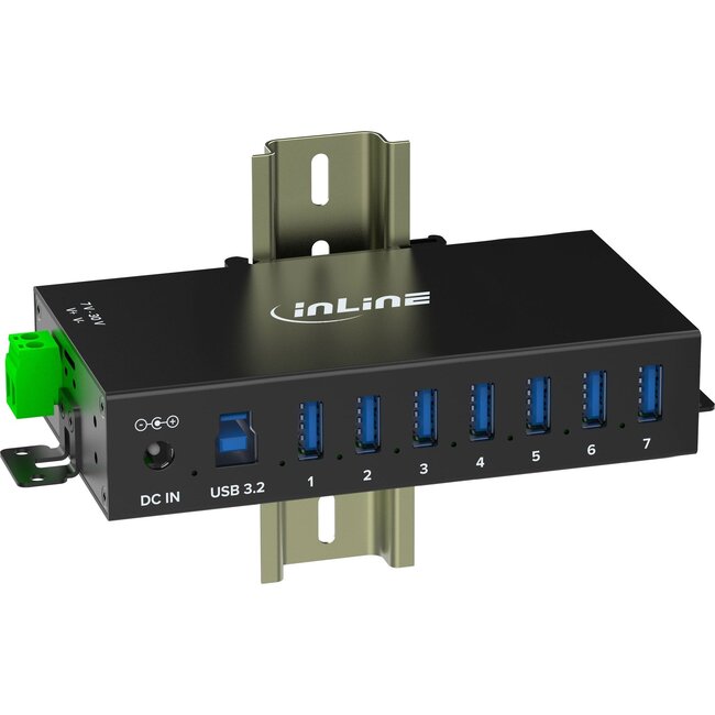 InLine Industrie USB-Hub | 7x USB-A | USB 3.0 5 Gbps | 48W Netzteil
