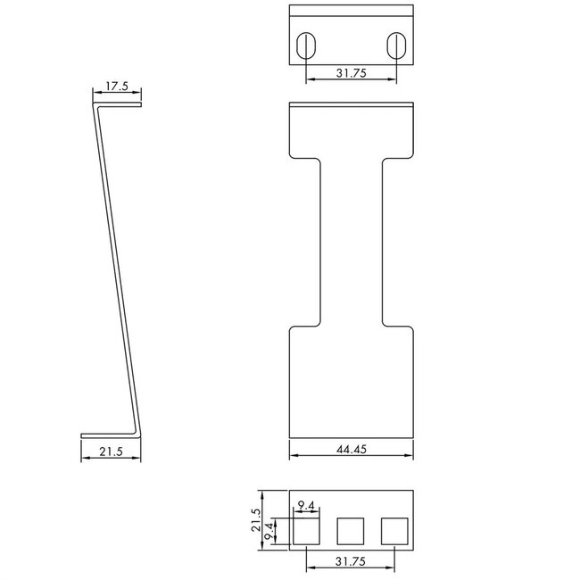 Tiefeverlängerung für 10"/19" Komponenten | 15 cm | 1U | Schwarz | 2 Stück
