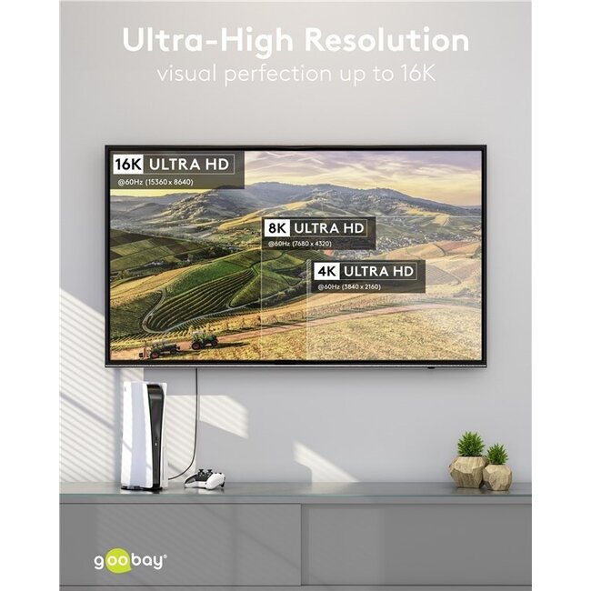 Goobay USB-C Kabel | USB4 v2.0 80 Gbps | PD 240W | 16K 60Hz | Nylon | 1,5 m