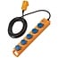 Brennenstuhl Super-Solid-Line Baustellen-Steckdosenleiste | IP54 | FI-Schutzschalter | 5 Steckdosen | Schalter | Gelb | 5 m