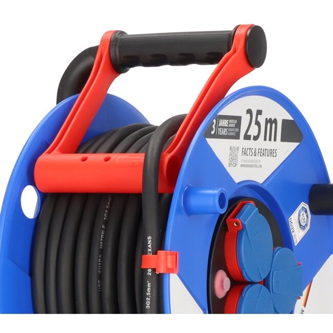 Brennenstuhl Garant Baustellen-Kabeltrommel | IP44 | 3 Steckdosen | 3x 2,50mm² | 25 m