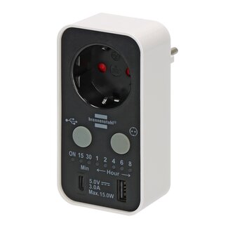 Brennenstuhl Brennenstuhl Digitaler Countdown-Timer | CEE 7/3 + USB-A + USB-C