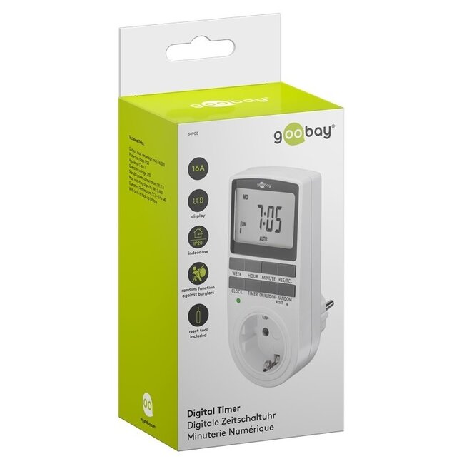 Goobay Digitale Zeitschaltuhr | 3er-Set | Für Innen | Weiß
