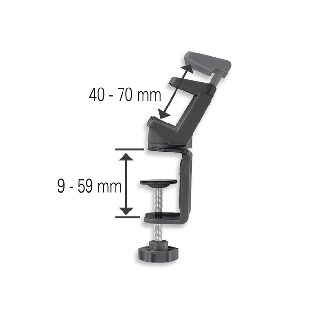 MaxTrack Steckdosenleiste Tischbefestigung | Drehbar | Schraubklemme | Tischplatte bis 50mm | Schwarz