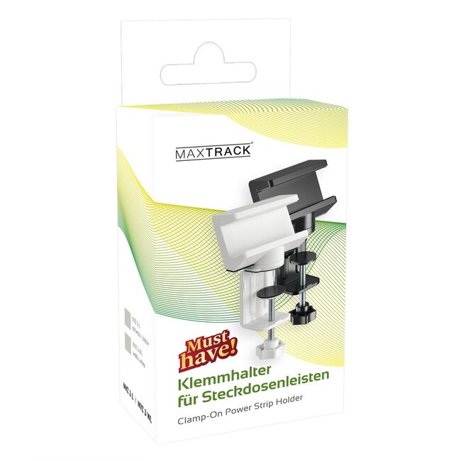 MaxTrack Steckdosenleiste Tischbefestigung | Drehbar | Schraubklemme | Tischplatte bis 50mm | Schwarz