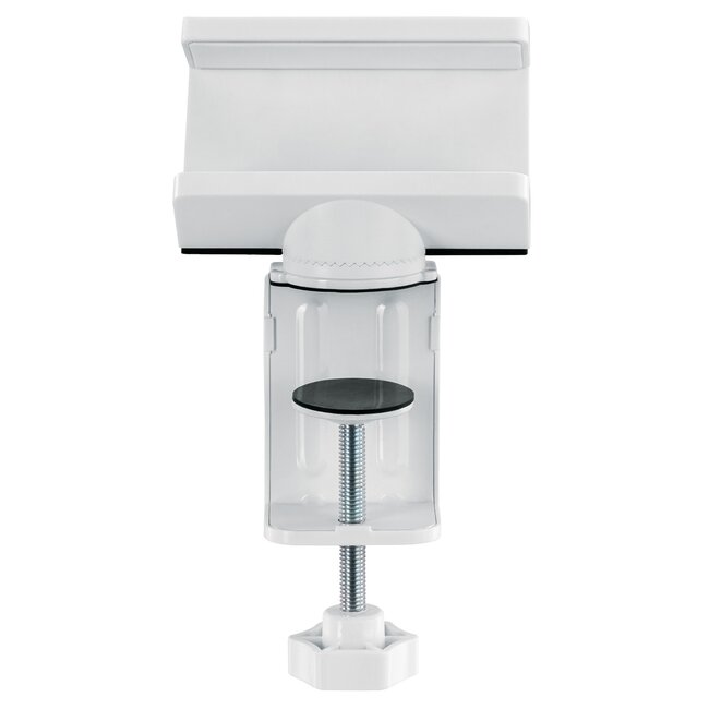 MaxTrack Steckdosenleiste Tischbefestigung | Drehbar | Schraubklemme | Tischplatte bis 50mm | Weiß