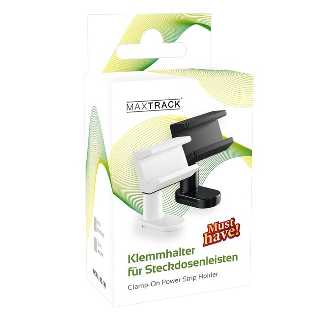 MaxTrack Steckdosenleiste Tischbefestigung | Drehbar | Federklemme | Tischplatte bis 40mm | Schwarz