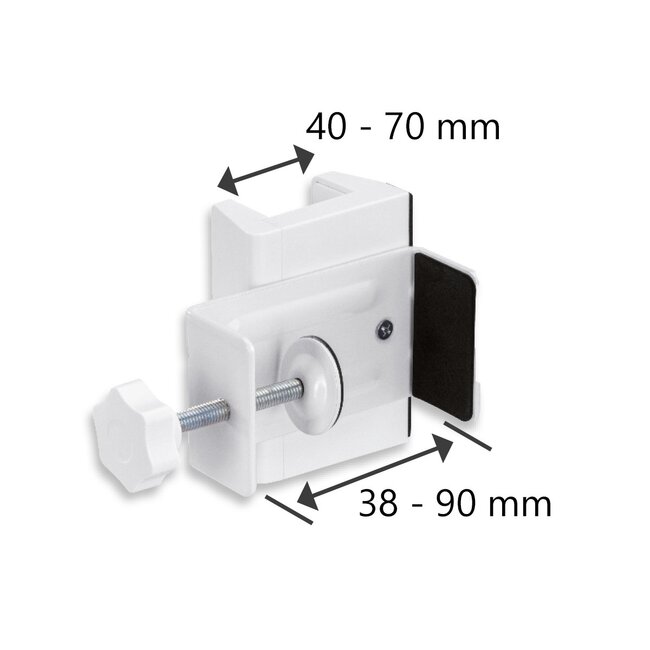 MaxTrack Steckdosenleiste Tischbefestigung | Schraubklemme | Tischdicke bis 90mm | Weiß