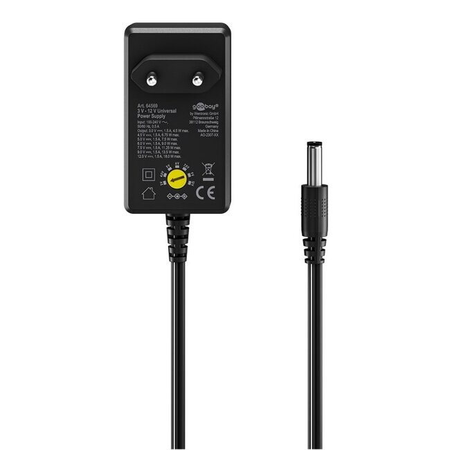 Goobay Universal-Netzadapter | 5-15V | 36W | 11 Stecker | 1,8 m