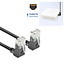 UTP CAT6a Slimline Netzwerkkabel | Winkelstecker oben | LSZH | Schwarz | 5 Meter