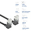 UTP CAT6a Slimline Netzwerkkabel | Winkelstecker oben | LSZH | Schwarz | 5 Meter