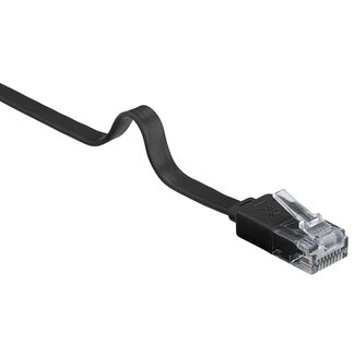 Goobay UTP CAT6 Flaches Netzwerkkabel | PVC | Schwarz | 20 Meter