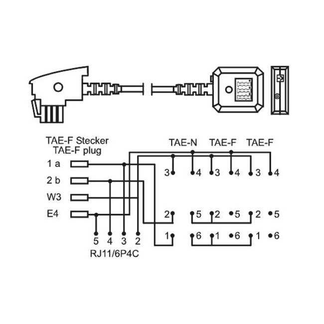 TAE-F (m) - 2x TAE-F + TAE-N + RJ11 (w) Anschlussbox | 0,20 m