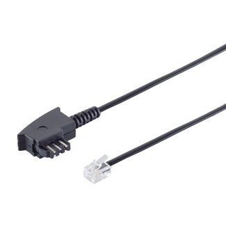 S-Impuls TAE-F - RJ11 Telefonkabel | international (neu) | schwarz | 6 Meter