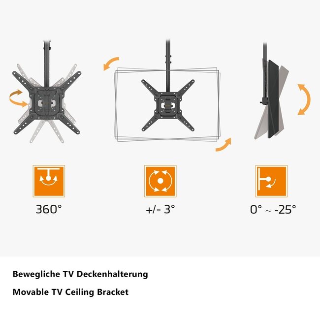 My Wall TV-Deckenhalterung | bis 55 Zoll | Full Motion