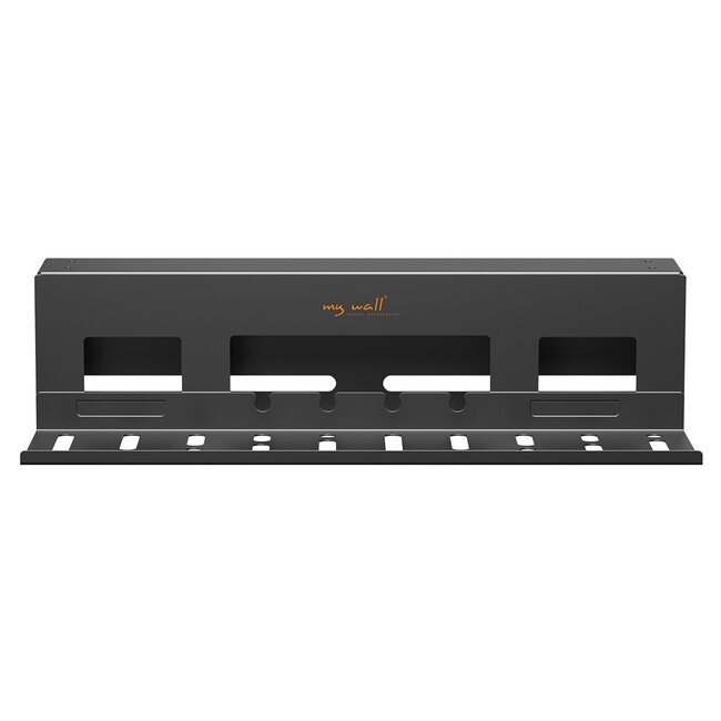 My Wall Schreibtisch Kabelkanal mit Box und Schraubbefestigung | 40 x 10 cm | Schwarz