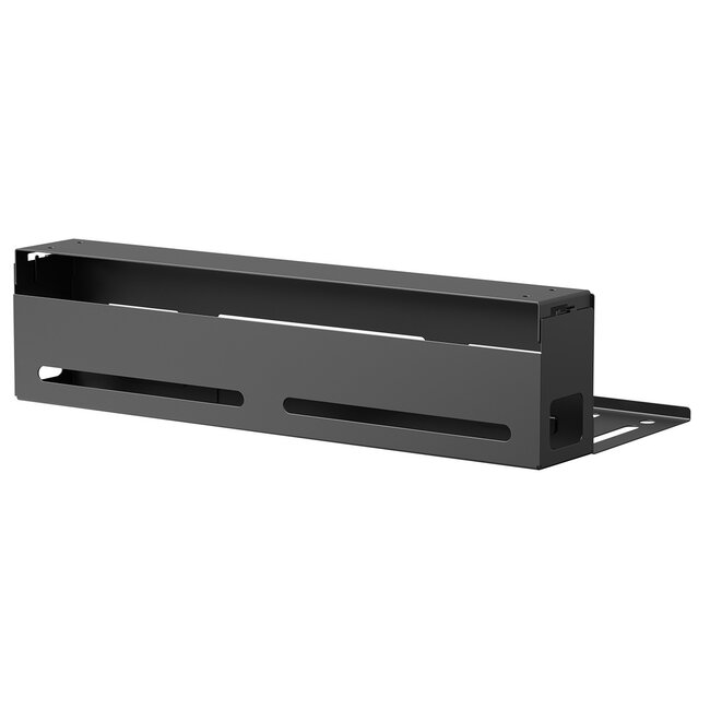 My Wall Schreibtisch Kabelkanal mit Box und Schraubbefestigung | 40 x 10 cm | Schwarz