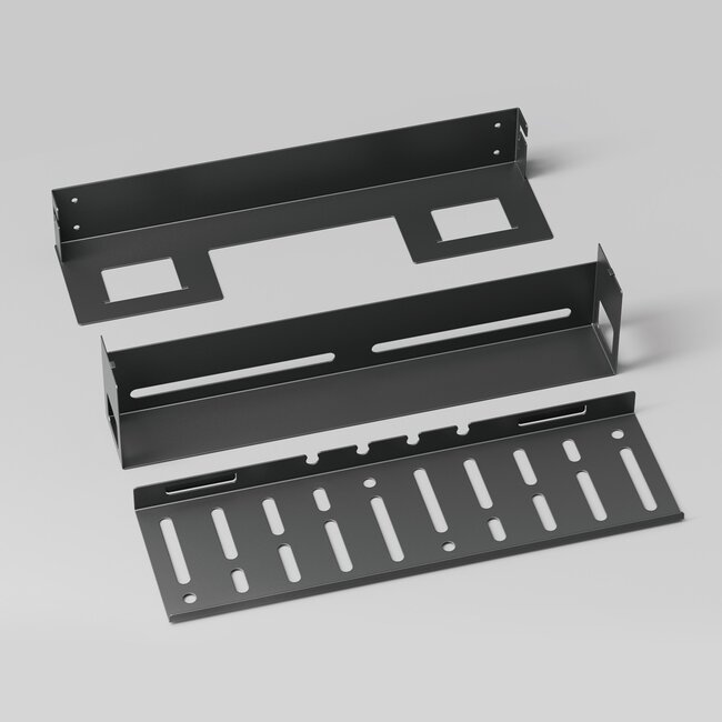 My Wall Schreibtisch Kabelkanal mit Box und Schraubbefestigung | 40 x 10 cm | Schwarz