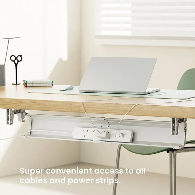 Roline Easy2Open Schreibtisch-Kabelkanal | 85,8 x 11,8 cm | Schwarz