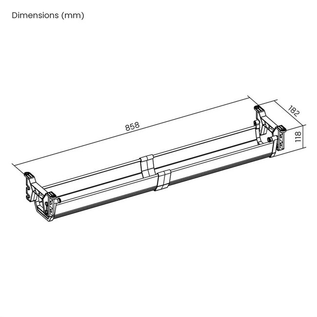 Roline Easy2Open Schreibtisch-Kabelkanal | 85,8 x 11,8 cm | Weiß