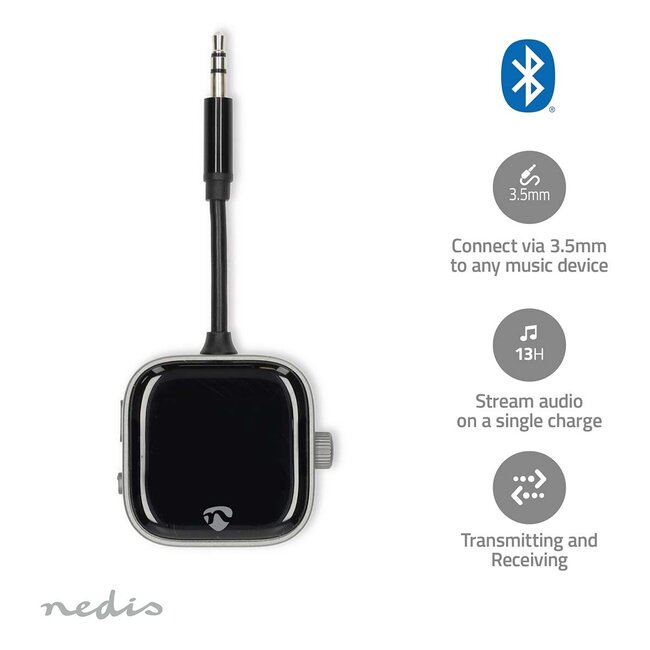 Nedis Tragbarer Bluetooth Audio Sender/Empfänger | 3,5mm Klinke