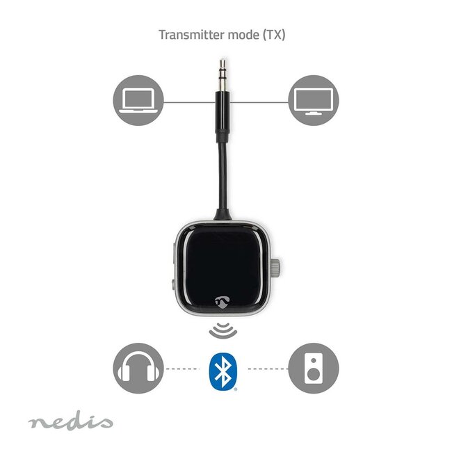 Nedis Tragbarer Bluetooth Audio Sender/Empfänger | 3,5mm Klinke