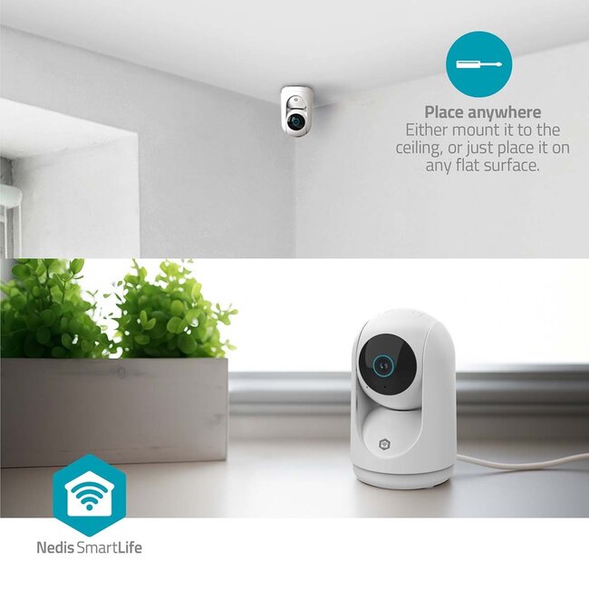 Nedis SmartLife Innenkamera | Schwenken/Neigen | Wi-Fi | 3MP Full HD 1296p