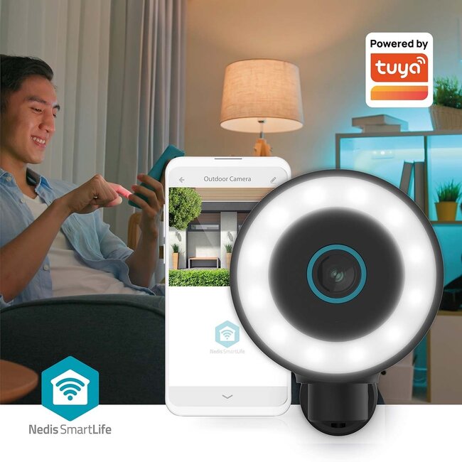 Nedis SmartLife Outdoor-Kamera mit Spotlight | USB-Stromversorgung | Drehbar | Wi-Fi | 4K