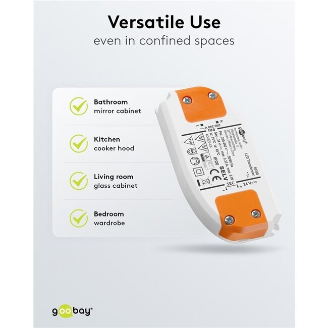 Goobay LED-Trafo | 12V DC | 8W | IP20