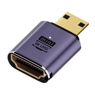 Universal Premium Mini HDMI-zu-HDMI Adapter | HDMI 2.1 (8K 60Hz + HDR) | Metall