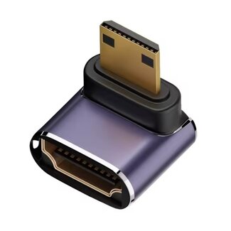Universal Premium Mini HDMI zu HDMI Adapter | 90° nach oben | HDMI 2.1 (8K 60Hz + HDR) | Metall