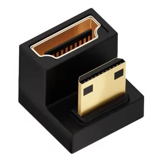 Universal Mini HDMI-zu-HDMI Adapter | 90° Winkel nach unten (U-Biegung) | HDMI 2.1 (8K 60Hz + HDR)