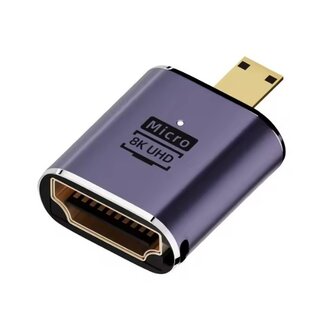 Universal Premium Micro HDMI-zu-HDMI Adapter | HDMI 2.1 (8K 60Hz + HDR) | Metall