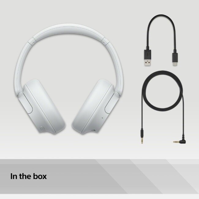 Sony Over-Ear Kopfhörer mit Mikrofon | Noise Cancelling | Stereo | Bluetooth | Weiß