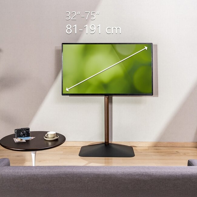 My Wall TV-Standfuß | bis 75 Zoll | neigbar | Schwarz/Nussbaum