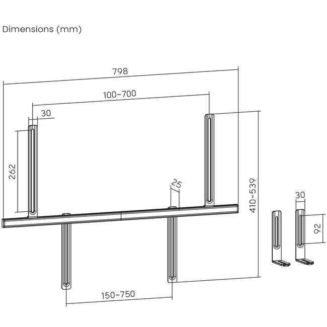 My Wall Soundbar Rahmen | Universal | Bis 10 kg