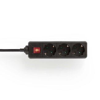 Nedis Nedis Steckdosenleiste | 3-fach | Schalter | Schwarz | 5 Meter